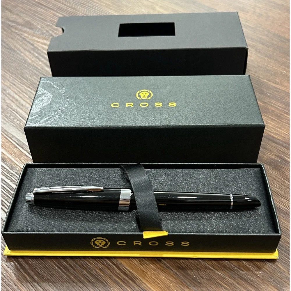 Cross Aventura Ballpoint Pen Onyx Black With Chrome Trim With Gift Box New